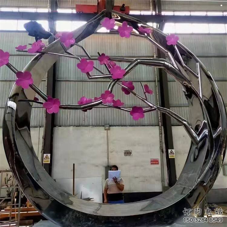 梅花雕塑定價，街頭雕塑，烤漆梅花雕塑定價