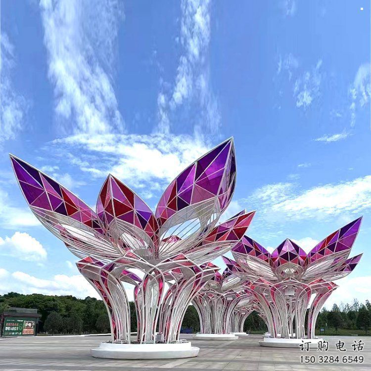 茉莉花雕塑觀賞型，公園小品，不銹鋼茉莉花雕塑廠家常用