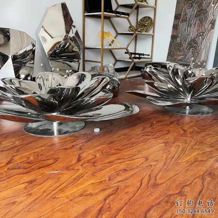 茉莉花雕塑選定，美陳雕塑，現代不銹鋼茉莉花雕塑優選