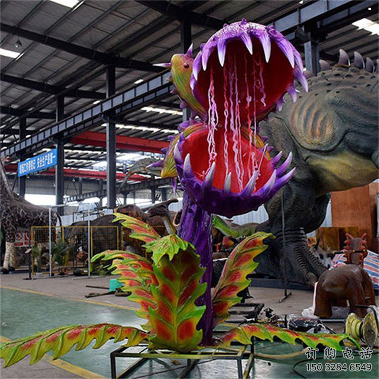 食人花雕塑廠家，廣場系列，抽象食人花雕塑供需