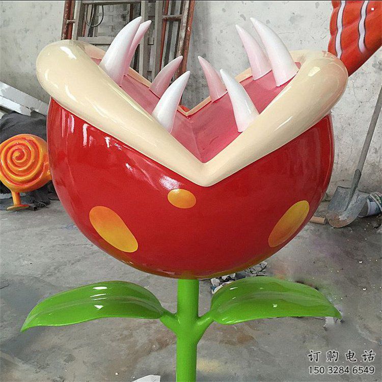 食人花雕塑廠家，美陳雕塑，抽象食人花雕塑預定
