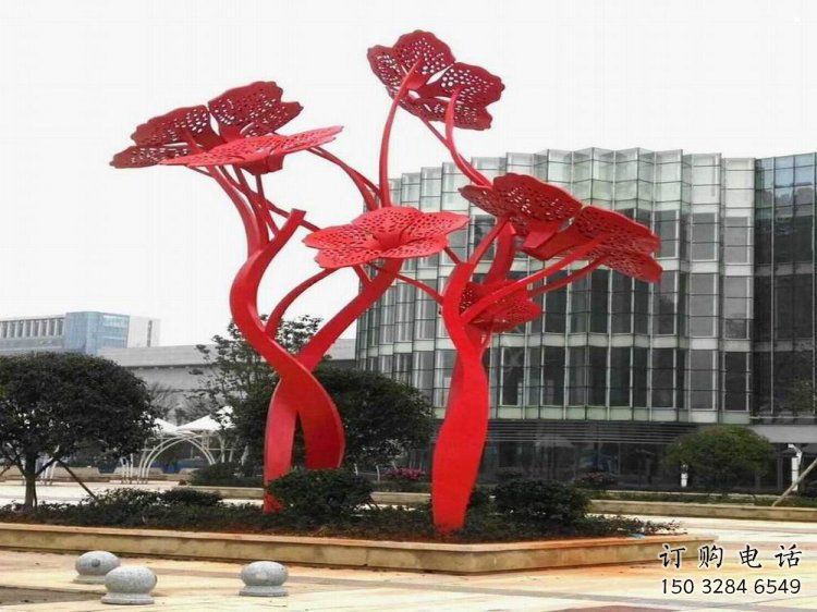 梧桐花雕塑標(biāo)準(zhǔn)，彩鋼制作，不銹鋼梧桐花雕塑優(yōu)價(jià)