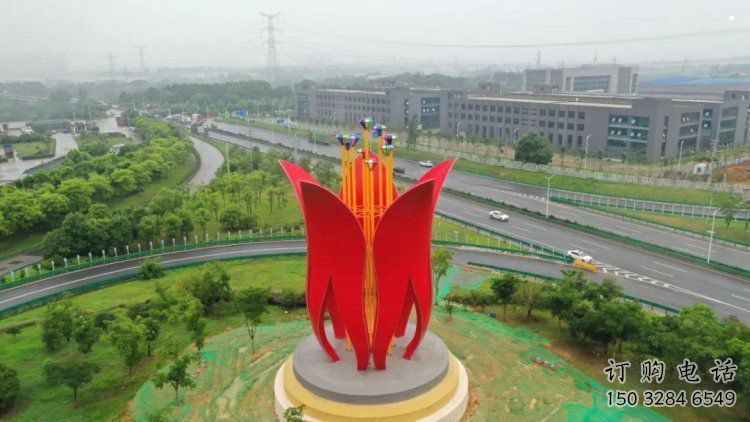 梧桐花雕塑專供，廣場雕塑，不銹鋼梧桐花雕塑標準