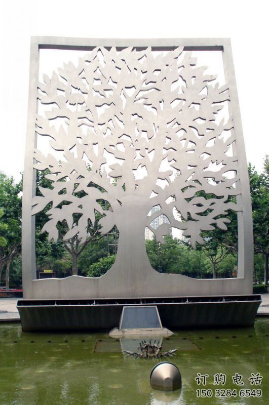 櫻花雕塑廠(chǎng)家，剪紙雕塑，不銹鋼櫻花雕塑供應(yīng)