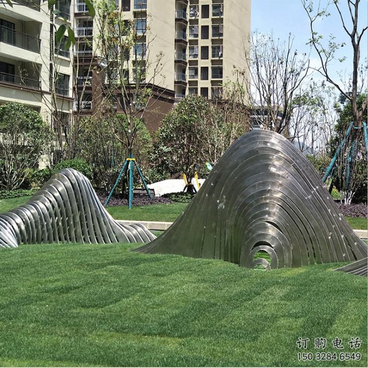 鋼絲假山雕塑，白鋼構(gòu)件，建筑假山雕塑制造廠家