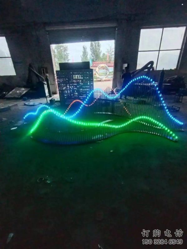 燈光假山雕塑，街景小品，假山雕塑抽象制作