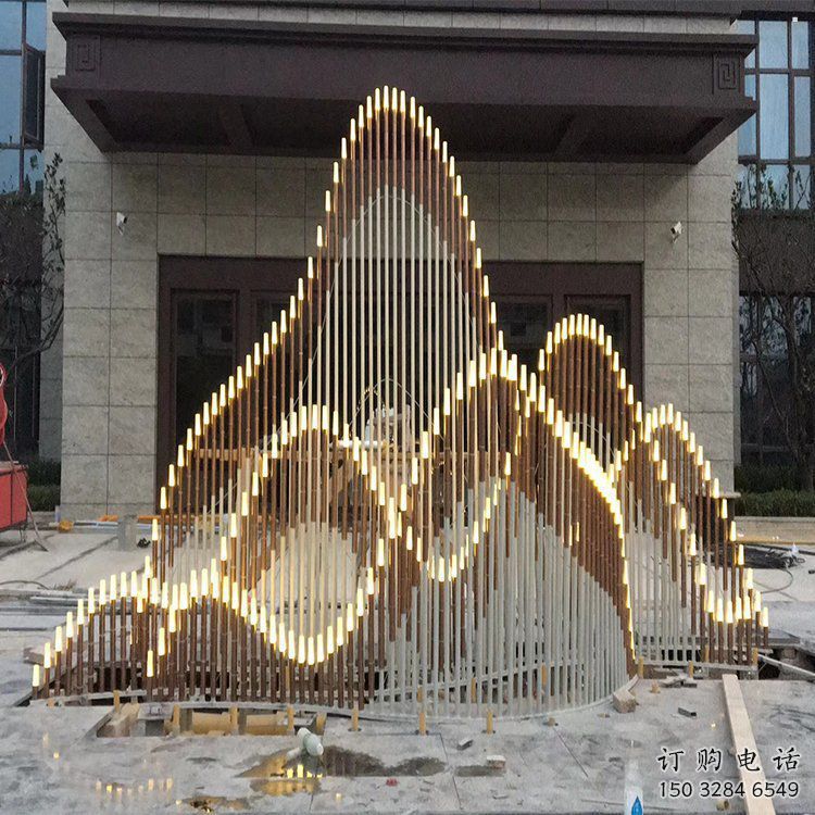 校園假山雕塑，拉絲景觀雕塑，公園主題