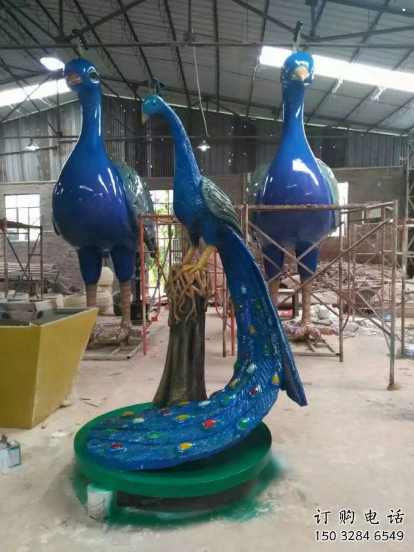 彩繪孔雀雕塑生產商，街頭藝術，藝術仿真孔雀雕塑精選?