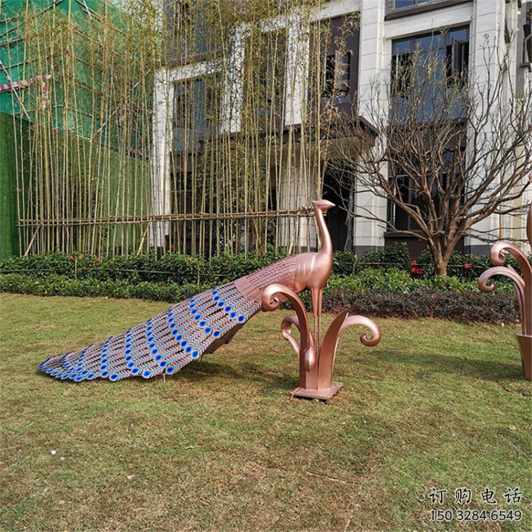 歐式孔雀雕塑生產，白鋼構件，不銹鋼孔雀雕塑通用