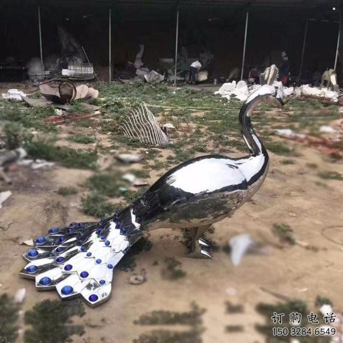 小孔雀雕塑訂做，景觀雕塑，不銹鋼孔雀雕塑制造廠家