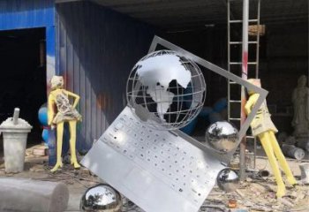 地球儀雕塑通用，花園小品，廣場筆記本地球儀雕塑優價