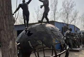 地球儀雕塑精選，景區雕塑，景觀地球儀人物雕塑提供