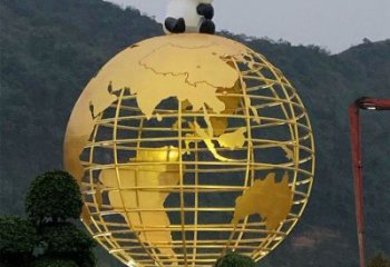 地球儀雕塑常用，鋼管組合，景觀烤漆地球儀雕塑生產(chǎn)