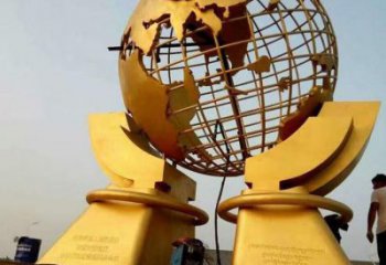 地球儀雕塑展品，室外軟裝，手托地球儀雕塑訂做廠家