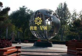地球儀雕塑承接，景區案例，現代地球儀雕塑承接