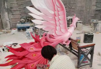 鳳凰雕塑廠家，美陳雕塑，彩繪鳳凰雕塑預定