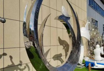 小鳳凰雕塑承接，景區(qū)案例，鳳凰圓環(huán)雕塑廠家