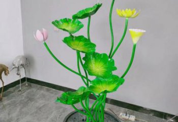 荷花雕塑優選，圓雕體系，園林仿真荷花雕塑選定