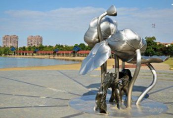 荷花雕塑提供，露天雕塑，鏡面荷花雕塑生產廠家