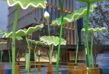 荷葉雕塑常用，鋼管組合，仿真荷葉雕塑廠家定價