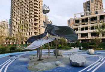 廣場(chǎng)荷葉雕塑優(yōu)價(jià),美陳組合,不銹鋼荷葉雕塑廠家