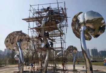 商場(chǎng)荷葉雕塑常用,公園小品,不銹鋼荷葉雕塑生產(chǎn)商