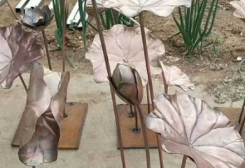 荷葉雕塑展品,公園小品,銅荷葉雕塑供需