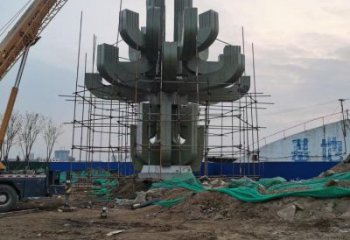 金屬蓮花雕塑批發，街頭藝術，公園幾何蓮花雕塑展品