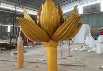 金蓮花雕塑訂做廠家，室外軟裝，不銹鋼金蓮花雕塑供應(yīng)