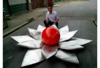 街頭蓮花雕塑
