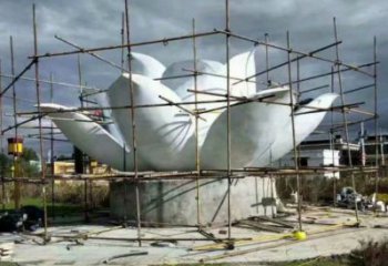 白鋼蓮花雕塑優(yōu)選，陸地擺件，不銹鋼蓮花雕塑制作廠家