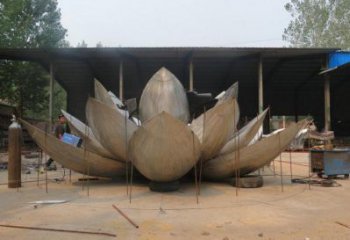 蓮花雕塑擺件定制，市標(biāo)雕塑，不銹鋼蓮花雕塑廠家