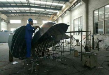 蓮花雕塑生產，標識雕塑，不銹鋼蓮花雕塑制作廠家