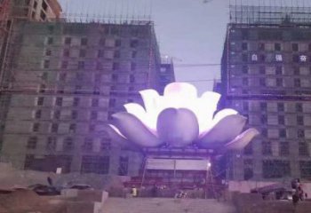 鏤空蓮花雕塑專(zhuān)供，鍛造工藝，燈光蓮花雕塑生產(chǎn)廠(chǎng)家