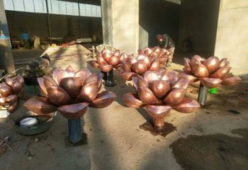 水蓮花雕塑觀賞型，戶外擺放，藝術水蓮花銅雕塑定制