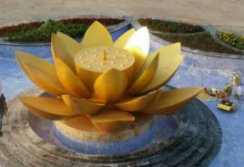 銅蓮花雕塑生產商，小區(qū)雕塑，銅蓮花雕塑制作廠家