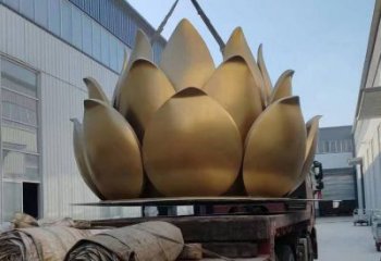 臥蓮雕塑優選，小區擺件，公共不銹鋼臥蓮雕塑生產商