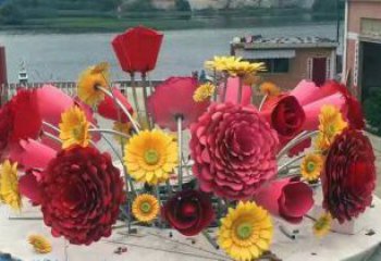 環境葵花雕塑批發，拉絲工藝，園林葵花雕塑承接