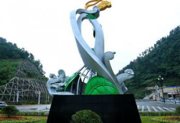 廣場蘭花雕塑供求，露天雕塑，蘭花花朵雕塑標準廠家