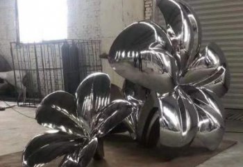 蘭花雕塑服務商，鏡面工藝雕塑，蘭花花朵雕塑訂做