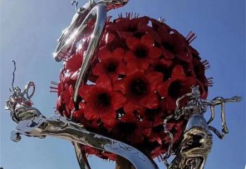 玫瑰花朵雕塑通用，美陳雕塑，景觀玫瑰花朵雕塑展品