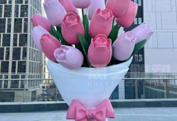 花朵雕塑生產(chǎn)，城區(qū)小品，郁金香花朵雕塑標(biāo)準(zhǔn)