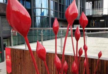 花朵雕塑展品，景觀雕塑，景觀郁金香花朵雕塑供應