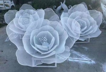 牡丹花雕塑點擊，城區小品，園林鏤空牡丹花雕塑承接