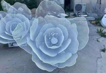 牡丹花雕塑生產，標識雕塑，地產鏤空牡丹花雕塑優選