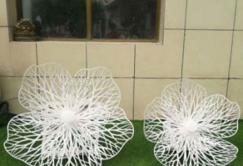 牡丹花雕塑制作廠家，景區案例，鏤空編織牡丹花雕塑