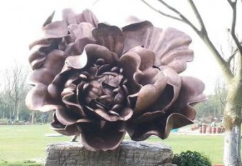 牡丹花雕塑標準，廣場雕塑，牡丹花銅雕塑廠家