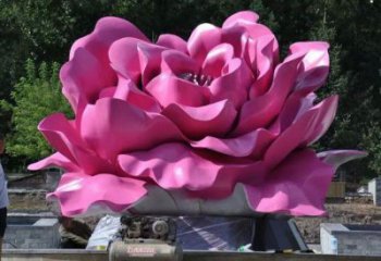 牡丹花雕塑廠家，廣場(chǎng)雕塑，不銹鋼牡丹花雕塑選用