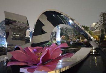 牡丹花雕塑通用，街景小品，不銹鋼牡丹花雕塑制造廠家