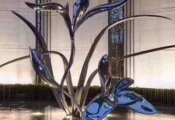 鏡面蘭花雕塑